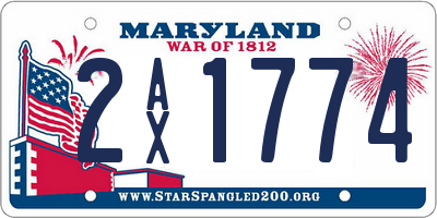 MD license plate 2AX1774