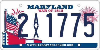 MD license plate 2AX1775