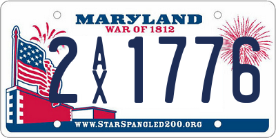 MD license plate 2AX1776