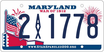 MD license plate 2AX1778