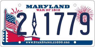 MD license plate 2AX1779