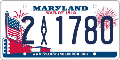 MD license plate 2AX1780
