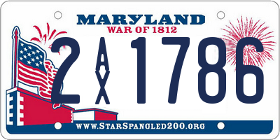 MD license plate 2AX1786