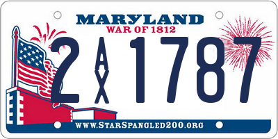 MD license plate 2AX1787