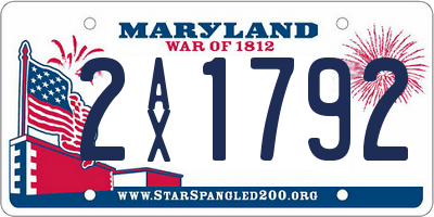 MD license plate 2AX1792