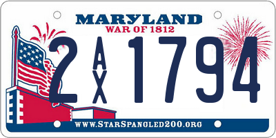 MD license plate 2AX1794