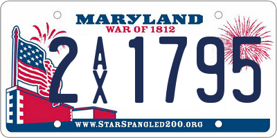 MD license plate 2AX1795