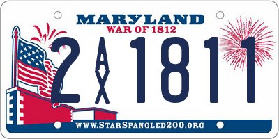 MD license plate 2AX1811