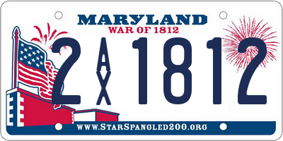 MD license plate 2AX1812