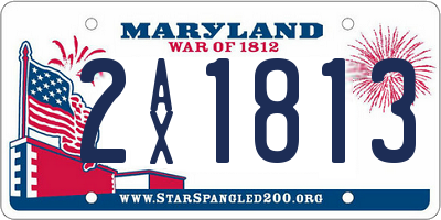 MD license plate 2AX1813
