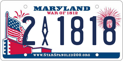 MD license plate 2AX1818