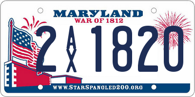MD license plate 2AX1820