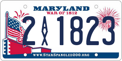 MD license plate 2AX1823