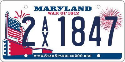 MD license plate 2AX1847