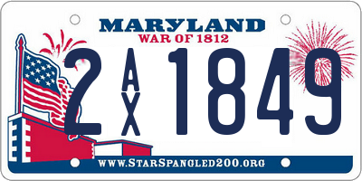MD license plate 2AX1849