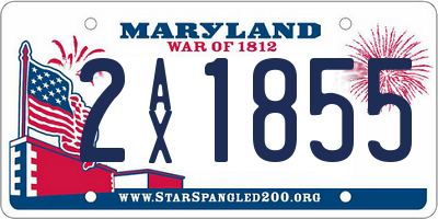 MD license plate 2AX1855