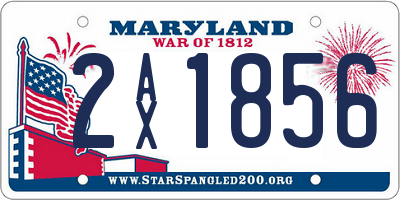 MD license plate 2AX1856