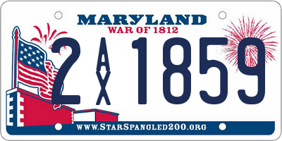 MD license plate 2AX1859