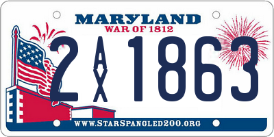 MD license plate 2AX1863