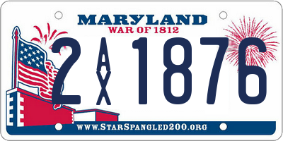 MD license plate 2AX1876