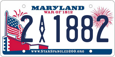 MD license plate 2AX1882
