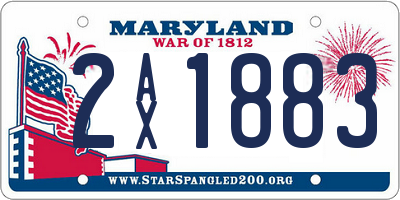 MD license plate 2AX1883