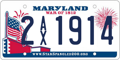 MD license plate 2AX1914