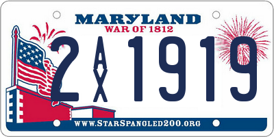 MD license plate 2AX1919