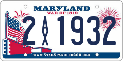 MD license plate 2AX1932