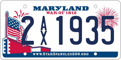 MD license plate 2AX1935