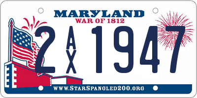 MD license plate 2AX1947