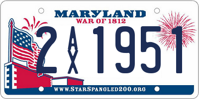 MD license plate 2AX1951
