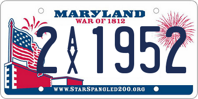 MD license plate 2AX1952