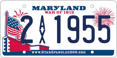 MD license plate 2AX1955