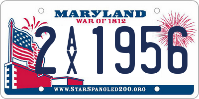 MD license plate 2AX1956