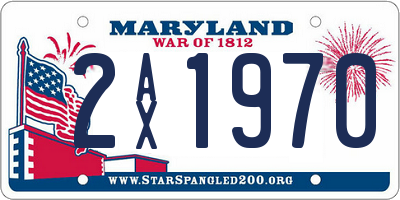 MD license plate 2AX1970