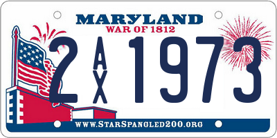 MD license plate 2AX1973