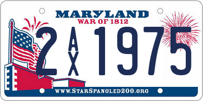MD license plate 2AX1975