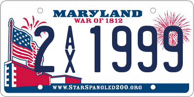MD license plate 2AX1999