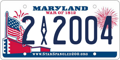 MD license plate 2AX2004