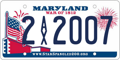 MD license plate 2AX2007