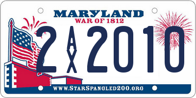 MD license plate 2AX2010