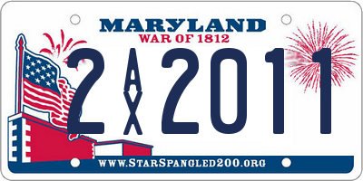 MD license plate 2AX2011