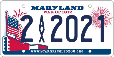 MD license plate 2AX2021