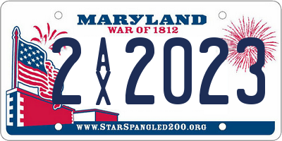 MD license plate 2AX2023