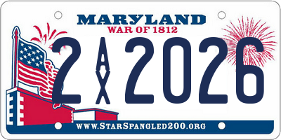 MD license plate 2AX2026
