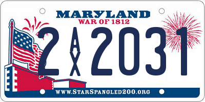 MD license plate 2AX2031