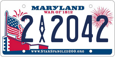 MD license plate 2AX2042