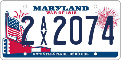 MD license plate 2AX2074