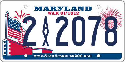 MD license plate 2AX2078